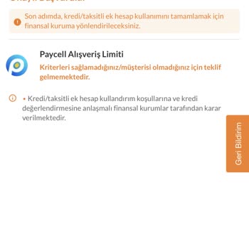 Paycell Alışveriş Kredisi Hata Alıyorum