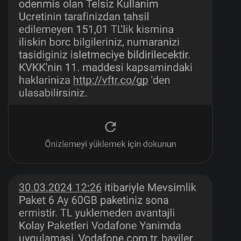 Vodafone Mevsimlik 6ay 60gb