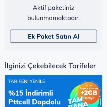 Pttcell Yeni Tarife Yok