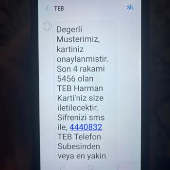 TEB Bilgim Dışında Kart Verilmesi