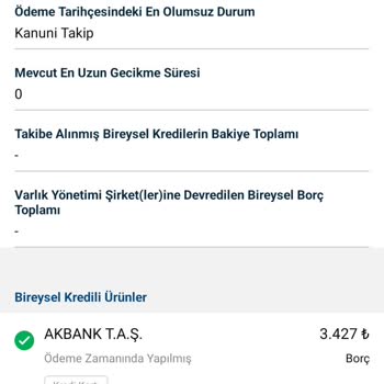 Kredi Kayıt Bürosu Findeks Kanuni Takip İbaresinin Kalkmasını İstiyorum.