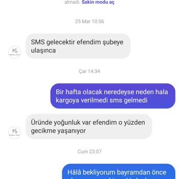 Milena Stil 10 Gündür Ürünüm Gönderilmedi