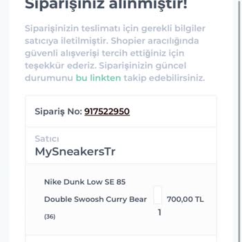 Mysneakerss (Instagram: my._sneakerstr) Ayakkabıyı İade Etmek İstiyorum