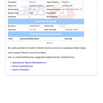Aras Kargo Kırık Ürün Teslimi
