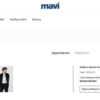 Mavi Den Aldığım Siparişim Tarafıma Ulaşmıyor