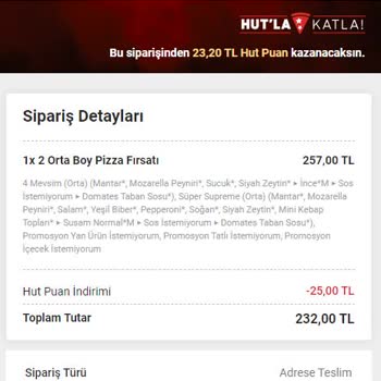 Pizza Hut ' Dan Eksik Malzeme