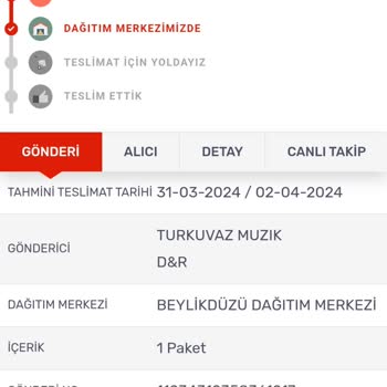 D&R Teslim Edilemeyen Ürün