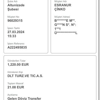 Tam Ödenmeyen İade Tatil Sepeti