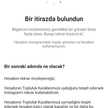 Instagram İtiraz Sorunu