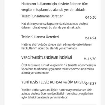 Vodafone Yüksek Fatura Yansıtılması