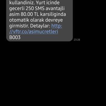 Vodafone Tarife Aşım Paketi Olmasına Rağmen Yüklenen Aşım Paketi Ücreti