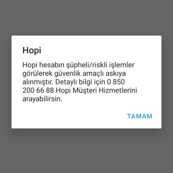 Hopi Hesabıma Şüpheli İşlem Blokesi Konuldu