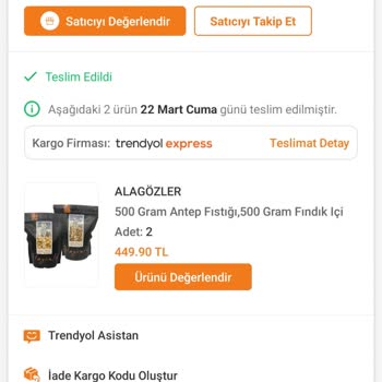 Alagözler Kuruyemiş Eksik Ürün Gönderdiler
