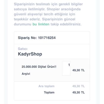 Shopier Dijital Ürün Gelmedi