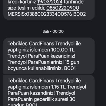 Trendyol Kredi Kartı Puanı Vermedi