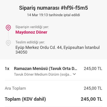 Yemek Sepeti Para İadesi Yapmıyor