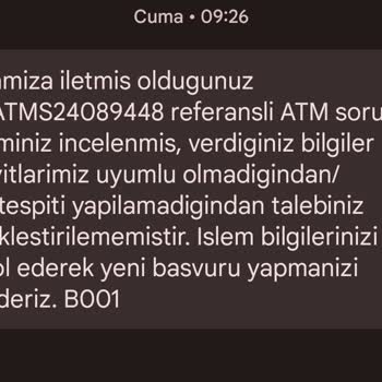 Ziraat Bankası ATM Para Sıkılmaması Ve İade Edilmemesi