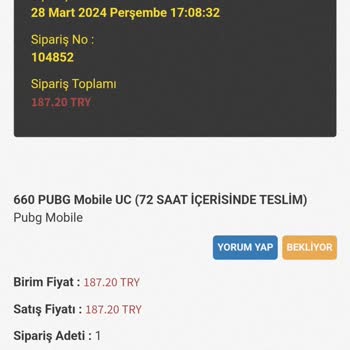 enucuzpubg.com Ürün Teslimatında Yaşanan Gecikme Ve Mağduriyet