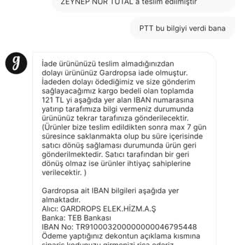 Gardrops Ürünümü Yollamıyor, Mağdur Edildim