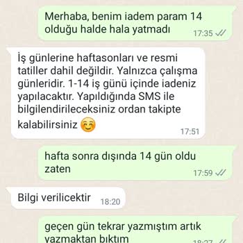 Oven Concept Ürün İadesi Geri Yatırılmıyor
