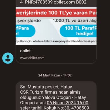 CSR Seyahat Bilet İptali Paramın Geri İade Edilmemesi