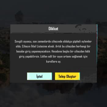 PUBG (Pubgmobile.com) Benim Cihazım Ban Yedi O Banı Kaldırın