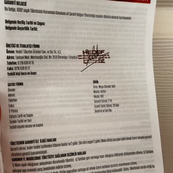 Heifer Mega Blender Setinin, Rende Aparatının Dişlisi Kırıldı