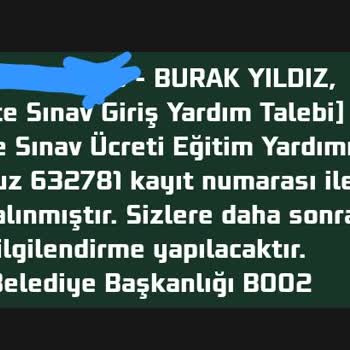 Bağcılar Belediyesi YKS Destek Ücretim Yatırılmadı