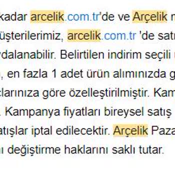 Arçelik Çözülemeyen Sorunum Ve Biten Kampanya Süresi