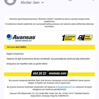 Avansas Selin Kolonya Kalitesi Kötü Ve İadede Zorluk Yaşıyorum.