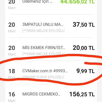 Cvmaker.com.tr Hesabımdan İzinsiz Çekilen Tutarlar Ve İade Talebi