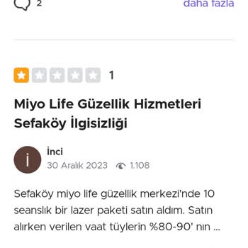 Miyo Life Güzellik Hizmetleri Miyo Life Şikayet Ediyorum