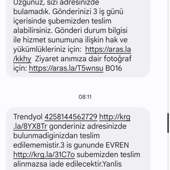Aras Kargo Kargonun Eve Gelmemesi