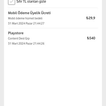 Vodafone Faturaya İzinsiz Ödeme Yansıttı