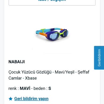 Decathlon Deniz Gözlüğü 2 Defa Kullanımda Camında Çizikler Oluştu