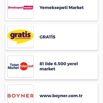 Ticket Restaurant Ticket Compliments Kart Listede Olan Markadan Alışveriş Yapamıyorum