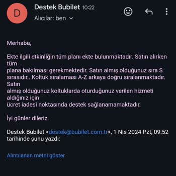 Bubilet.com Sahneyi Yanlış Yerde Gösteriyor