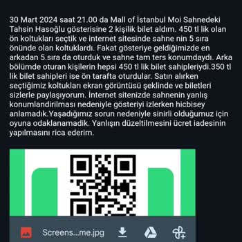 Bubilet.com Sahneyi Yanlış Yerde Gösteriyor