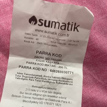 Ankara Sumatik Para Yüklenmedi.