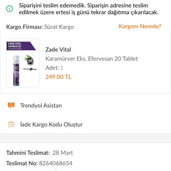 Trendyol Sürat Kargo Sayesinde Ürünümü İptal Ediyorum