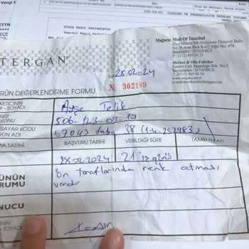 Tergan Deri Kusurlu Ürünün Uzun Sürede Teslim Edilememesi