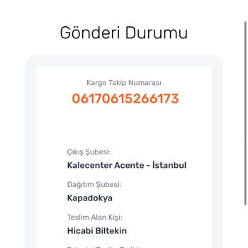 Kapadokya Sürat Kargo'nun Kargoyu Teslim Etmeden Teslim Edildi Olarak