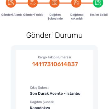 Kapadokya Sürat Kargo'nun Kargoyu Teslim Etmeden Teslim Edildi Olarak