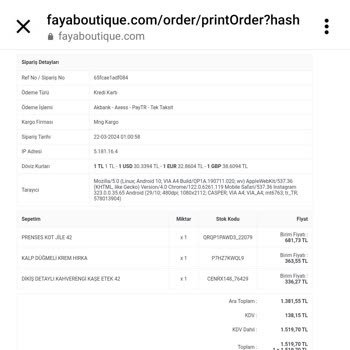 Faya Boutique Aldığım Üründe Mağduriyet...