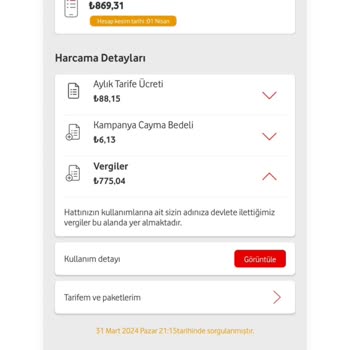 Vodafone Yeni Faturalı Hat Vergi