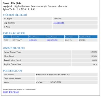 Sabitfaturaodeme.com Ücret İadesi Yapılmasını İstiyorum