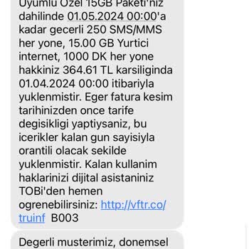 Vodafone Faturalı Hattan Faturasız Hatta Geçiş Sorunu