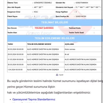 Aras Kargo Firma Yetkililerinin Sorumsuzluğu Ve Oluşan Mağduriyet