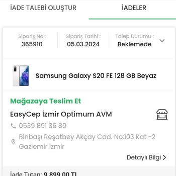EasyCep Ücret İadesi Yapamadı