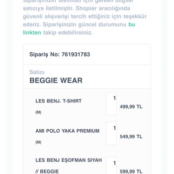 Beggie Wear 2000 TL İlk Siparişe 599 TL İade Geçtiler